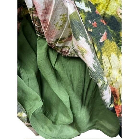 $200 Ro's Garden Romy Floral Print Tiered Dress | XS, Green NWT - Picture 12 of 13